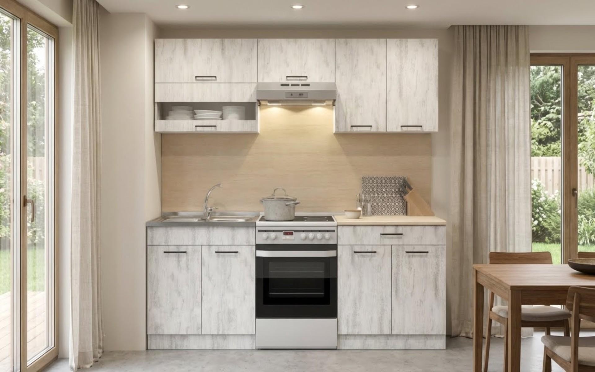 Bucatarie cu blat termic inclus Vivian S, stejar antic  1